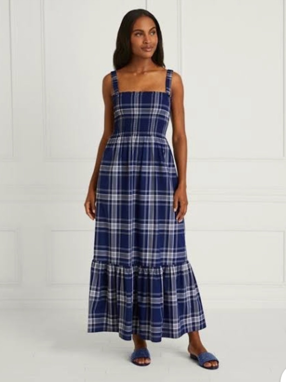 Hill House Navy Plaid Anuji Maxi Dress